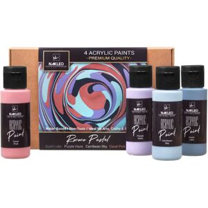 Nakleo Ensemble de peinture acrylique au pochoir - 4 couleurs (60 ml,  2 oz) - ROCOCO PASTEL