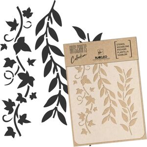 Nakleo Pochoir reutilisable - Craft - Scrapbooking // FEUILLES - MINI BORDURE - A3 (30x42cm)