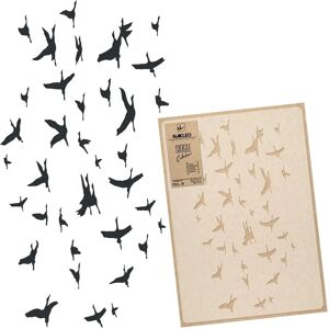 Nakleo Pochoir en Plastique Reutilisable FLOCK OF CRANES SILHOUETTE LARGE 59x95cm