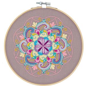 buttinette Tambour &agrave; broder mandala, &Oslash; 17,8 cm gris - Publicité