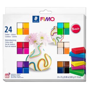 FIMO Soft couleurs primaires, 24 couleurs multicolore