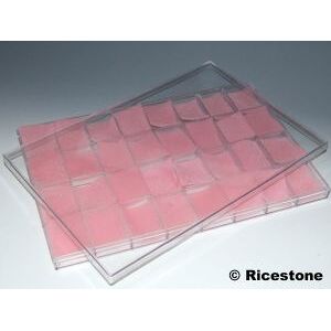 Ricestone 2i) Coffret plastique 24,5 x 36cm, 32 compartiments, pour loisirs creatifs.