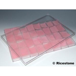 Ricestone 2i) Coffret plastique 24,5 x 36cm, 32 compartiments, pour loisirs créatifs.