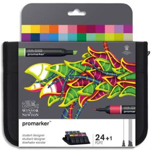 Marqueurs double pointe Promaker Winsor&Newton - à base d'alcool - tons  assortis - lot de 24