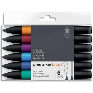 Set de 6 PROMARKER Winsor & Newton BRUSH - Couleurs tons riche