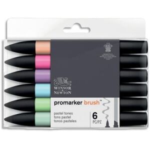 Set de 6 PROMARKER Winsor & Newton BRUSH - Couleurs tons pastel