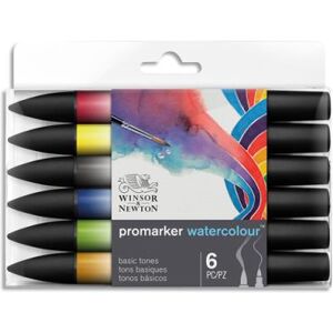 Set de 6 Promarker aquarellable Winsor & Newton - Tons basiques assortis