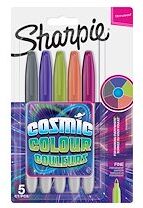 Sharpie Marqueur permanent à capuchon Sharpie Cosmic pointe conique fine - Blister de 5