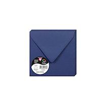 Clairefontaine Paquet de 20 enveloppes Pollen 140x140mm 120g/m² - Bleu nuit - Lot de 2
