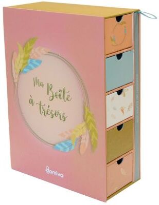 Domiva Coffret boîte à trésors et journal de naissance Happy