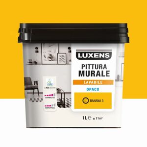 LUXENS Pittura per interni lavabile,  Opaca giallo banana 3 opaco, 1 L