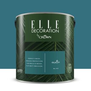 ELLE DECORATION Pittura per interni super lavabile,  by Crown blu exotic 342 opaco, 2.5 L