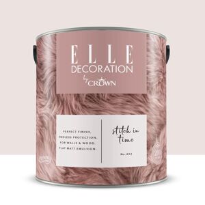 ELLE DECORATION Pittura per interni super lavabile,  by Crown rosa stitch in time 402 opaco, 2.5 L