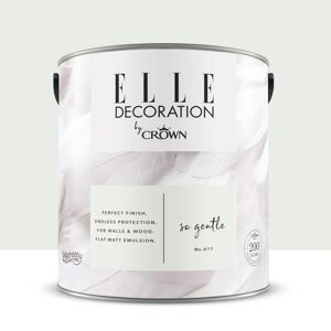 ELLE DECORATION Pittura per interni super lavabile,  by Crown bianco so gentle 611 opaco, 2.5 L