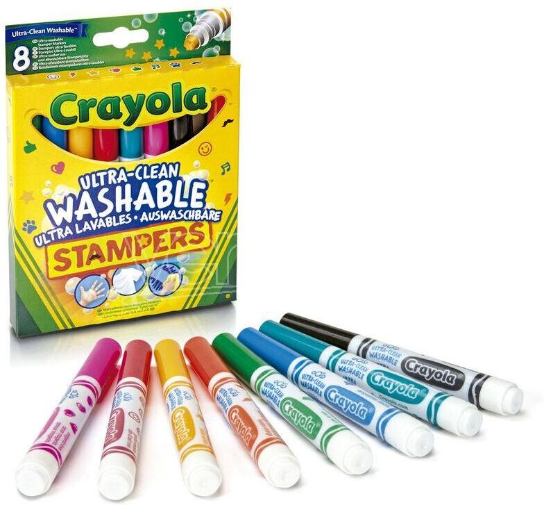 CRAYOLA Set 8 Ultra-Washable Stamper Markers