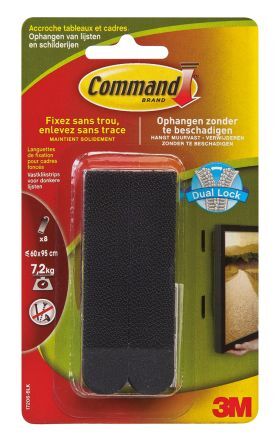 3M Striscette per quadri  Command™ 17206N, 19mm x 92.7mm, Pretagliato, Nero, Command 17206N