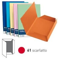 Favini 25 Cartelline a 3 Lembi 200 g - 24,5x34,5 cm Rosso