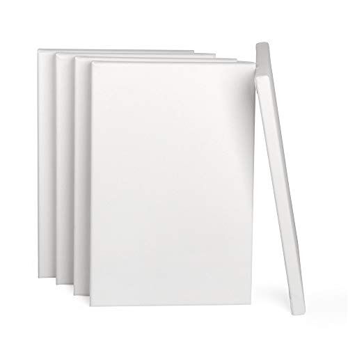 ewtshop ® Canvas met spieraam, 100% katoen, 5 stuks, 20x30 cm, canvas, kunstcanvas, canvas bord, wit