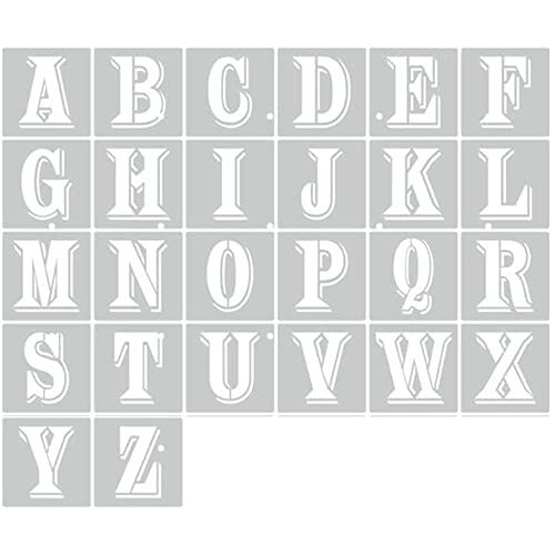Bessy shop Sjablonen letters, 26 stuks, kunststof alfabetsjablonen, kinderlettersjablonen, ABC-lettersjablonen, decoratie, herbruikbaar, tekening, schildersjablonen