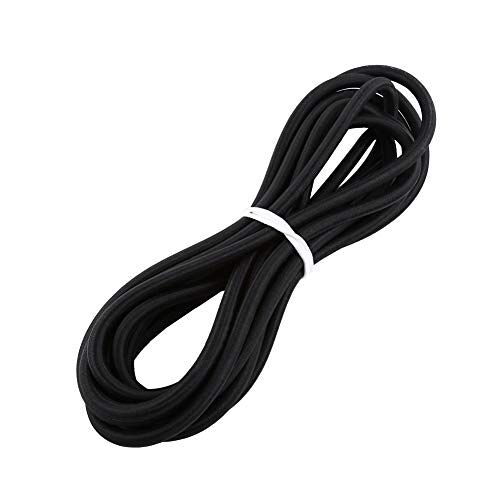 Hztyyier Zwart/wit 5M/10M elastisch bungee-koord nylon koorden Kajak Stretch String Rope Tie Down Trailer Strap (10 mm * 5 m zwart)