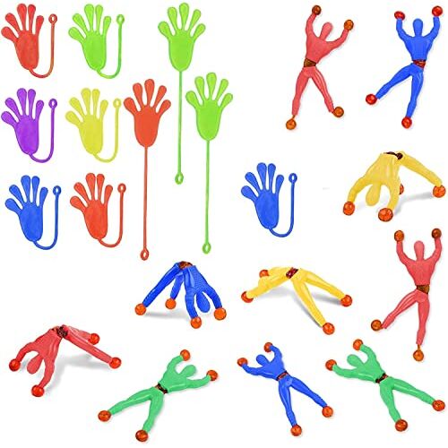 Bravebull 10 kleurrijke glibberhand cadeautjes voor kinderen, 10 raamklimmers, Ninja, cadeautje geven aways, speelplezier, cadeautje, perfect kinderverjaardag