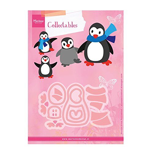 Marianne Design Verzamelobjecten Eline's pinguïn dobbelsteen, roze, 21,1 x 15,5 x 0,2 cm