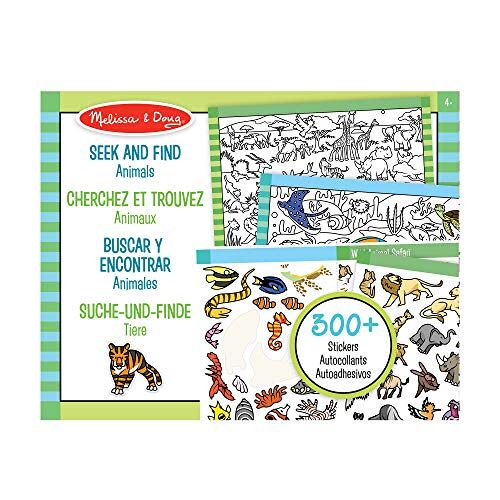 Melissa & Doug Dieren activiteitenboek voor kinderen, activiteitenpad, stickerboek, 3+, cadeau voor jongen of meisje