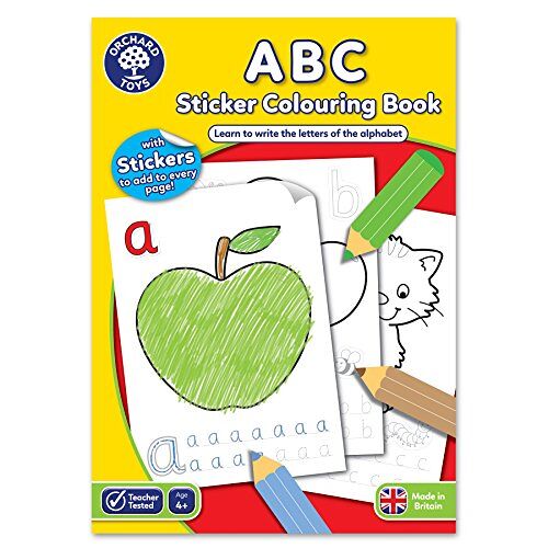 Orchard Toys ABC-kleur- en activiteitenboek, helpt alfabet te leren, educatief kleuractiviteitenboek, perfect voor kinderen van 4 jaar +, 21 cm x 2 cm x 29 cm