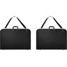 Bcowtte 2 x Black Art Portfolio Case Artist Carry Bag Artist Portfolio's Case met schouderriem (19 x 14,7 x 1,5), zwart, Zwart