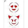 QBIX Emoji Sjabloon Love Emoji Devil Emoji Emoticons Sjabloon A5 formaat herbruikbaar doe-het-zelf sjabloon voor schilderen, bakken, knutselen, muur en meubels