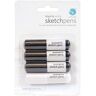 Silhouette America Silhouette Sketch Pen Pack voor Scrapbooking, Zwart en Wit