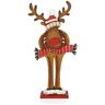 com-four ® Decoratief display voor Kerstmis XL rendier van hout om op te hangen Kerstdisplay om te versieren en weg te geven (01 stuk rendier 35cm)