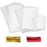 INTVN Clear Treat Bags 300 Pcs Clear Cellophane Treat Bags (4" x 6", 5" x 7",6" x 8") with 300 Pcs 4" Twist Ties 2 Mix Colors, Candy Bread Jelly Bakery Bags Gift Bags Treat Bags