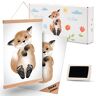 Salt Berry SMALL PAW voetafdruk baby set handafdruk baby baby afdrukset voor baby's van 6 maanden tot 4 jaar baby voetafdruk dieren set incl. poster rail van eiken en stempelkussen baby herinnering