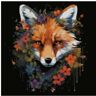 max stitch design Fox in Dark getelde kruissteekkits,100% katoen, 150x150 steek, 26 x 26 cm getelde vos kruissteek