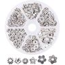 PH PandaHall PandaHall Elite 1 Doos/Ca. 180 stuks gemengde schalen met bloemkappen, Tibetaanse stijl, van legering, 7-10 mm, diameter gat: 1 mm