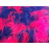 CRS Fur Fabrics LONG Pile Fun Faux Bontstof Materiaal CERISE PINK & ROYAL MIX