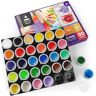 ARTEZA Finger Paints for Toddlers, Nontoxic, Set of 30 Colours, 1 fl oz Containers, Washable, Kids Art Set, For Paper, Canvas & DIY Projects