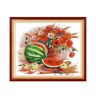 SmamZ Watermeloen en vaas, kruissteek set, 14 karaat, 11 karaat, print, canvas, borduurwerk, DIY (Maat: 14ct onprint canvas)