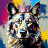 PPTRTYQT Crown Wolf,Kleur Graffiti, Schilderen op Nummers voor Kits Volwassenen DIY Olie Digitaal Schilderen Canvas Verf Art Pictures Home Decor Hand,Geschilderd Geschilderd Geschilderd Geschenk