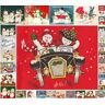 Flonz Decoupage Papieren Pack (21 vellen 6"x8") Snta en Sneeuwman  Vintage Styled Kerst Pictures Kaarten voor Decoupage, Craft en Scrapbooking