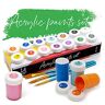 int!rend Acrylverf Set met borstels 14 x 18ml Acrylverf Waterdichte Acrylverf Set voor het schilderen Canvas, Hout, Klei & Stenen Acrylverf