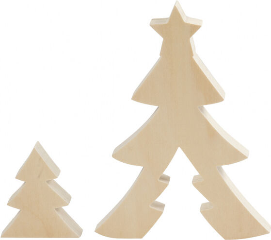 Creotime 2in1 Figuren kerstboom 8+20 cm x 6,5+14,5 cm x 2 cm - Lichtbruin