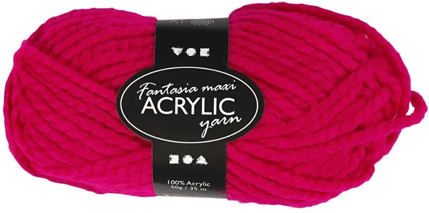 Creotime acrylgaren fuchsia 35 m. 50 gram - Fuchsia