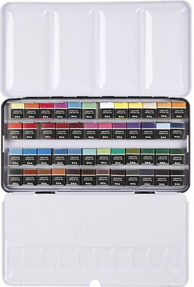 Creotime Art Aqua aquarelverfset 49 delig multicolor - Multicolor