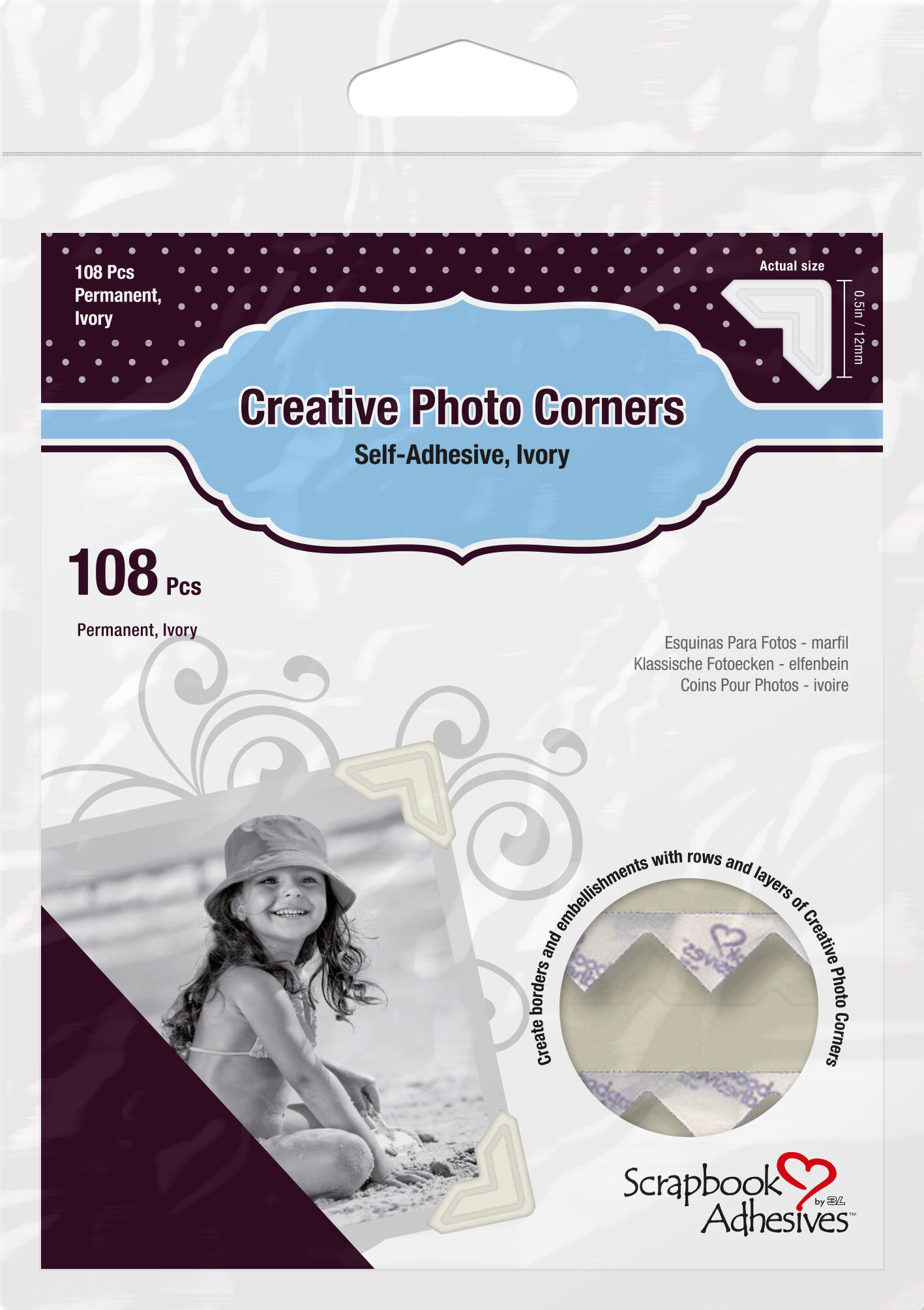 Focus 3l Creative Photo Corners Hvit - 108 Stk