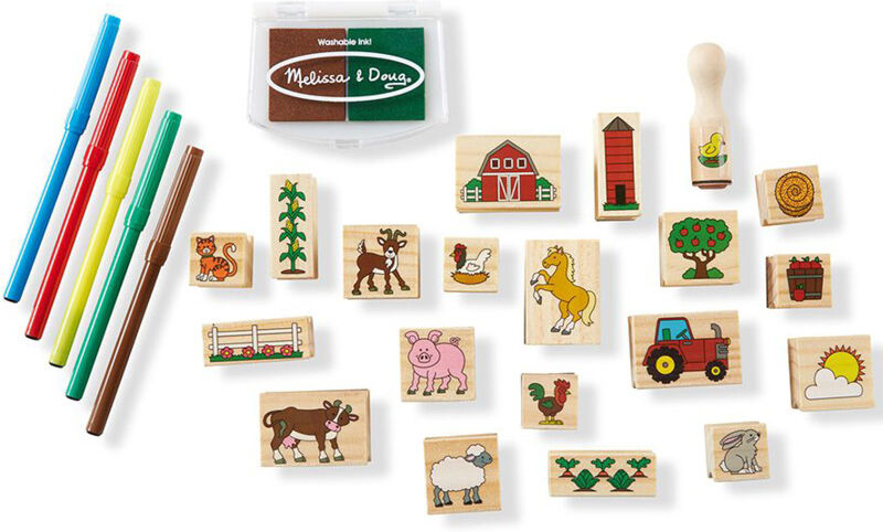 Melissa & Doug - Stempelsett Bondegård Med 20 Stempler