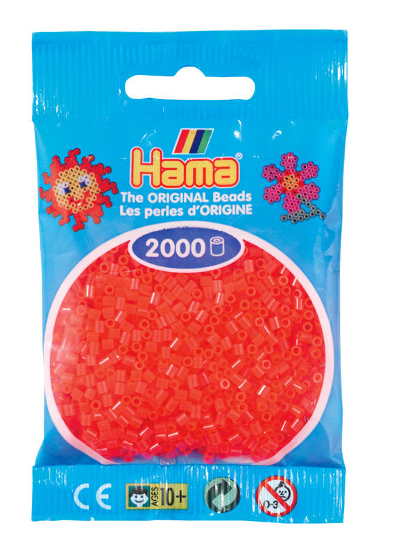 Hama Mini 2000 Perler Neon Rød 35