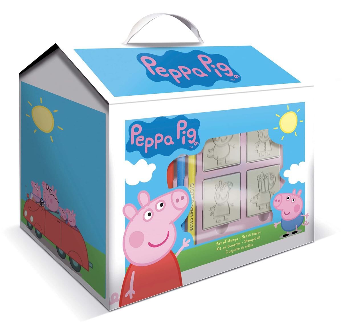 Peppa Pig Peppa Gris Stempelsett + tegnesett i husformet gaveeske
