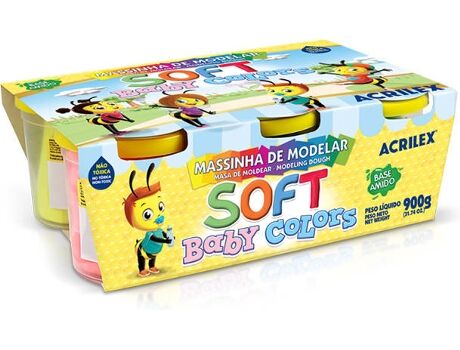 Acrilex Plasticina Art Kids Soft Baby 6x150g (Idade Mínima: 3 anos)